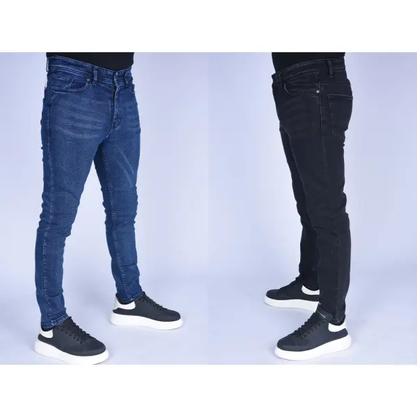Pack 2 jeans Slim Fit extensible Ref-SM54201H ( Noir + Bleu delavé )