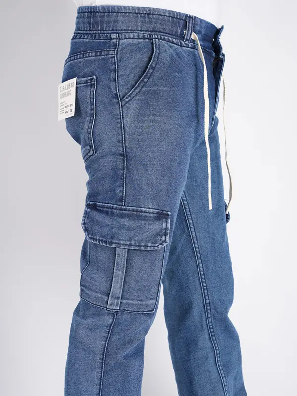 Pack de 2 Jeans cargo Coupe relax Ref-CR9886V ( Noir +Bleu Foncé)