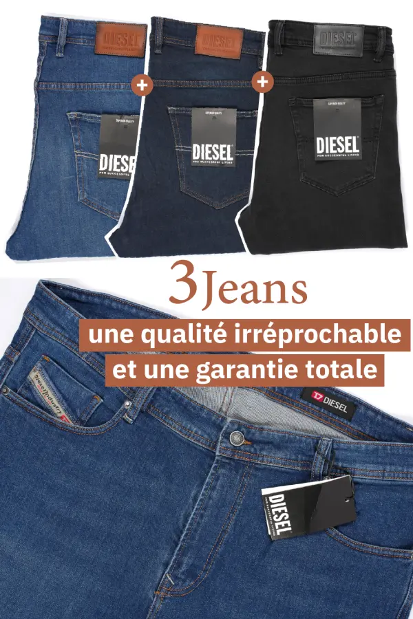 3 Jeans Diesel Premuim 100% coton - Coupe Normale Ref-DP44190