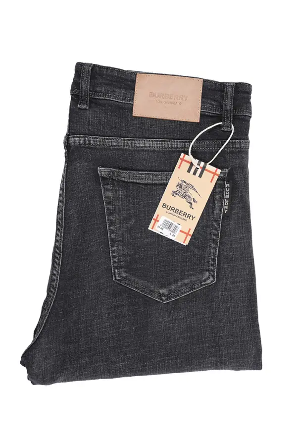 Jean Burberry Gris Noir 100% Coton Coupe Normal Ref-BR52911H